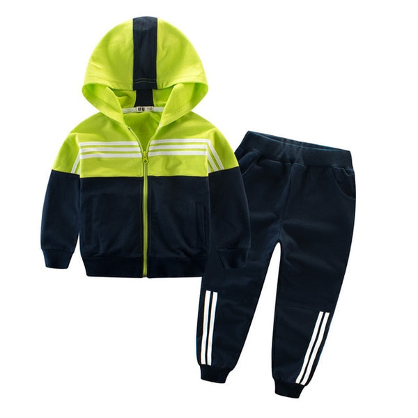 Colorblock Hooded Jacket and Pants Tracksuit Toddler Boy (4 colors available)