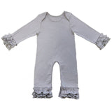 Ruffled Sleeve and Hem Long Sleeve Jumpsuit Baby Girl and Toddler (15 colors available)