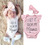 I Get it From My Mama - Baby Girl Onesie Bodysuit (Pink)