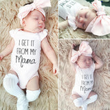I Get it From My Mama - Baby Girl Onesie Bodysuit (Pink)