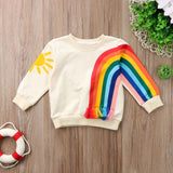Rainbow 🌈 Sweatshirt with Fringe Tassels Baby Girl and Toddler (Multicolor)