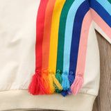 Rainbow 🌈 Sweatshirt with Fringe Tassels Baby Girl and Toddler (Multicolor)