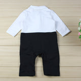 Baby's First Tuxedo Bow Tie Jumpsuit and Blazer 2pc. Clothing Set Baby Boy (Black & White)