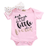 And Though She Be But Little, She is Fierce - Onesie Bodysuit Baby Girl (Pink)