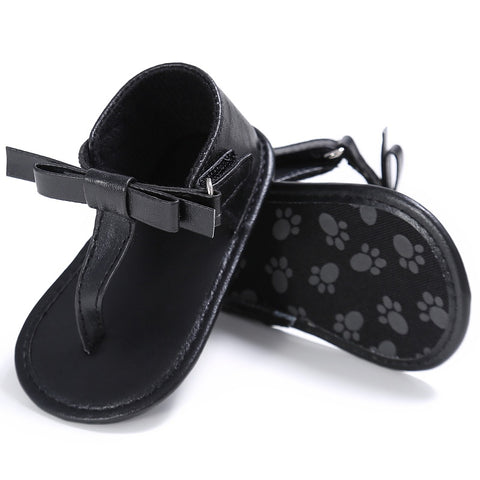 Thong Baby Sandals with Bow (Black/Blue/Pink/White)