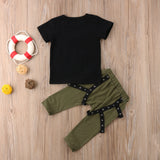 Mama's Boy - T-shirt and Harem Pants 2 pc. Set Baby Boy and Toddler (Olive & Black)