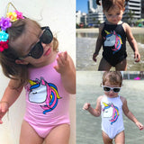 🦄 Unicorn One Piece swimsuit Baby Girl and Toddler (White/Pink/Black) 🦄