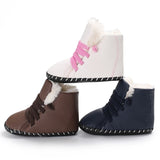 Vegan Leather & Fur Lined Boots Baby Shoes (Available in Brown, Navy Blue or White)