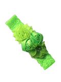 Chiffon & Flower Lace Elastic Headbands (24 colors available)