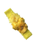 Chiffon & Flower Lace Elastic Headbands (24 colors available)