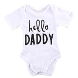 Hello Daddy 👨 - Unisex Baby Onesie Bodysuit (White & Black)