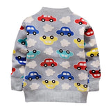 Car 🚗 and Cloud 🌥️ Cardigan Sweater Baby Boy and Toddler (Gray Multi)