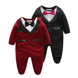 Tuxedo 🤵 Jumpsuit Baby Boy (Available in Burgundy or Black)