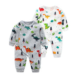 Dinosaur Print 🦖 Long Sleeve Jumpsuit Baby Boy (Available in Gray or White)