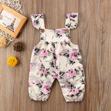 🌸 Floral Ruffled Shoulder Jumpsuit Baby Girl (Cream/Pink/Olive) 🌸