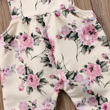 🌸 Floral Ruffled Shoulder Jumpsuit Baby Girl (Cream/Pink/Olive) 🌸