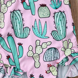 🌵 Cactus Swimsuit with Headband 2pc. Set Baby Girl and Toddler (Pink/Green) 🌵