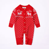 Reindeer and Snowflake ❄️Print Sweater Jumpsuit Baby Boy (Available in Blue or Red)