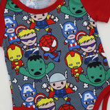 Superhero and Alien 👽🤖 Baby Boy Onesie Bodysuit (Red Multi)