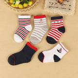 5 Pair Set Baby Boy Socks 🛥️✈️🚗⚓🐳(6 Color Sets)