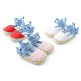 Embroidered Espadrille Baby Sandals with Bow (Pink/Red/White)
