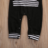 Little Dude - Striped Jumpsuit Baby Boy and Toddler (White & Black)