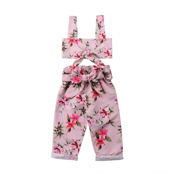 🌷 Floral Tank Top & Pants 2pc. Set Baby Girl and Toddler (Pink) 🌷