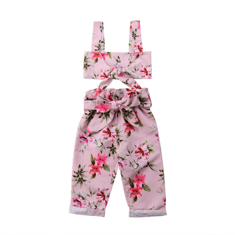 🌷 Floral Tank Top & Pants 2pc. Set Baby Girl and Toddler (Pink) 🌷