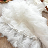 Princess Frilly Tutu Formal Dress Toddler Girl (Available in Pink or White)