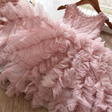 Princess Frilly Tutu Formal Dress Toddler Girl (Available in Pink or White)