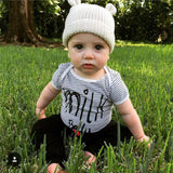🍼 Milk Belly - Striped Onesie Bodysuit Baby Boy Girl (White/Black) 🍼