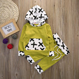 Mod ✖️ Printed 2pc. Hooded Sweatshirt and Jogger Set Baby Boy (Black & White Multi)