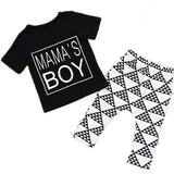 Mama's Boy - 2 pc. T-Shirt & Pant Set Baby Boy (Black & White)
