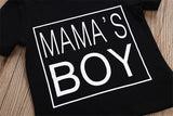 Mama's Boy - 2 pc. T-Shirt & Pant Set Baby Boy (Black & White)