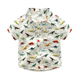 Dinosaur Print Shirt 🦖 Toddler Boy (White Multi)