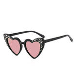 Heart Shaped Rhinestone Accent Kid Sunglasses 😎 (6 colors available)