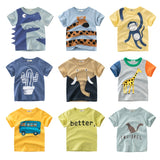 Cartoon Print Dinosaur Giraffe Elephant 🦒🐘 🚌🦁 T-Shirts Toddler Boy (11 prints available)