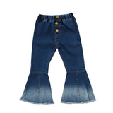Bell Bottom Flare Denim Jeans Toddler Girl (Light Blue or Dark Blue)