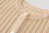 Knit Cardigan Sweater Toddler Girl (Available in Beige, Blue, Brown or Olive)