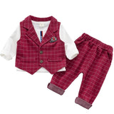 Shirt, Vest & Pants 3 pc. Plaid Suit Baby Boy and Toddler (Available in 6 prints)