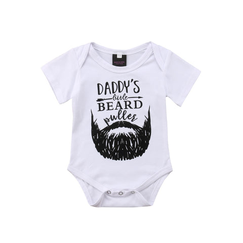 🧔 Daddy's Little Beard Puller 🧔 - Unisex Onesie Bodysuit Baby Girl Boy (White & Black)