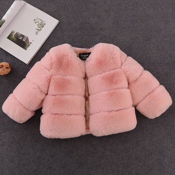 Vegan Fur Coat Toddler Girl (Pink/White/Black/Gray/Burgundy/Tan/Hot Pink/Mauve)