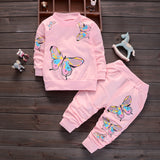 Butterfly 🦋 Print Top and Jogger 2pc. Clothing Set Clothing Baby Girl (Available in Pink, Rose, Gray or Lavender)
