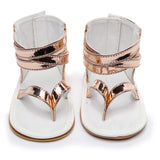 Patent Leather Thong Baby Sandals (Beige/Gold/Rose Gold/Black)