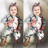 Floral Long Sleeve Jumpsuit Baby Girl (White/Pink/Blue/Purple Multi)