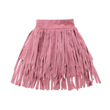 Vegan Suede Fringe Tassel Skirt Toddler Girl (Available in Pink or Brown)