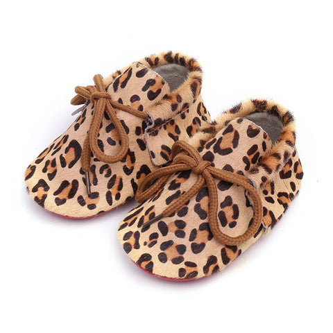Genuine Leather Red Bottom Lace Up Baby Shoes Moccasins (Available in 22 Prints)
