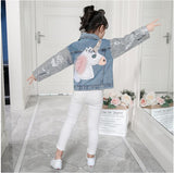 Unicorn & Glitter Sequin Sleeve Denim Jacket Toddler Girl (Denim & Silver Multi)