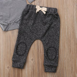 Striped Onesie Bodysuit and Jogger Pants 2pc. Set Baby Boy (Black & White)