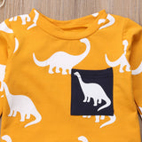 Dinosaur 🦖 Spike Leg 2pc. Sweatsuit Baby Boy and Toddler (Mustard Multi)